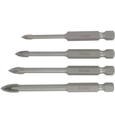 GLASS & TILE DRILL 4 FLUTE SET 4PC 4/5/6/8MM IN PLASTIC CASE — image 1