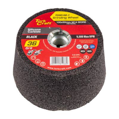GRINDING WHEEL 100X50MM M14 BORE - #36 BOWL - ANGLE GRINDER — image 1