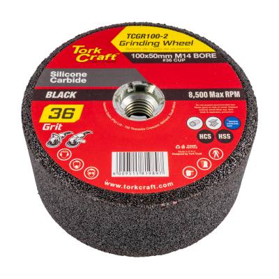 GRINDING WHEEL 100X50MM M14 BORE - #36CUP - ANGLE GRINDER — image 1