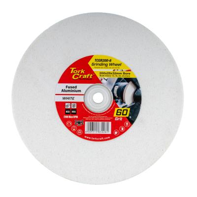 GRINDING WHEEL 200X25X32MM BORE FINE 60GR W/BUSHES FOR B/G WHITE — image 1