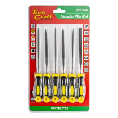NEEDLE FILE SET 6PC FLAT/RND/SQUARE/TRI-ANGLE/TAPER FLAT/HALF RND — image 1