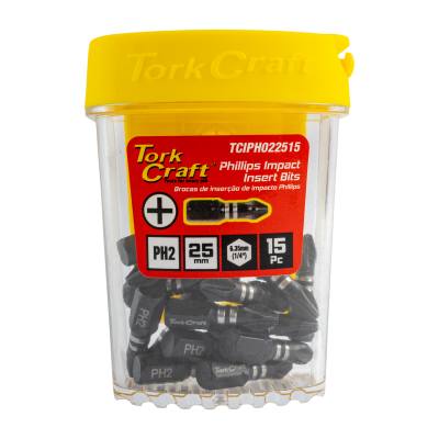 IMPACT PHIL.2 X 25MM INSERT BIT 15PC TIC TAC CASE PH2 — image 1