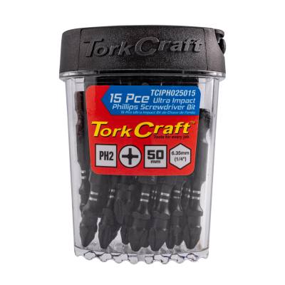 IMPACT PHIL.2 X 50MM POWER BIT 15PC TIC TAC CASE PH2 — image 1