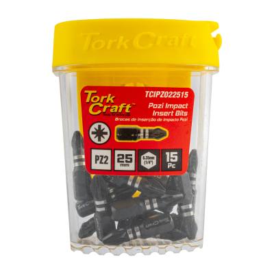 IMPACT POZI.2 X 25MM INSERT BIT 15PC TIC TAC CASE PZ2 — image 1