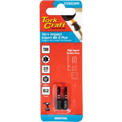 TORX TX 9 IMPACT INSERT BIT 25MM 2PC CARDED — image 1