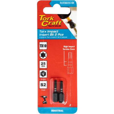 TORX TX 10 IMPACT INSERT BIT 25MM 2PC CARDED — image 1