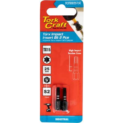 TORX TX 15 IMPACT INSERT BIT 25MM 2PC CARDED — image 1