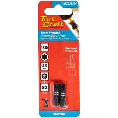 TORX TX 35 IMPACT INSERT BIT 25MM 2PC CARDED — image 1