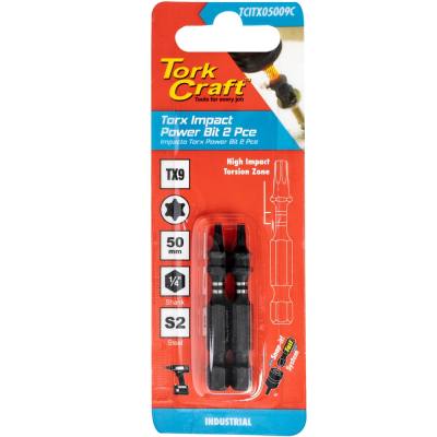 TORX TX 9 IMPACT POWER BIT 50MM 2PC CARDED — image 1