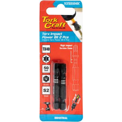 TORX TX 40 IMPACT POWER BIT 50MM 2PC CARDED — image 1