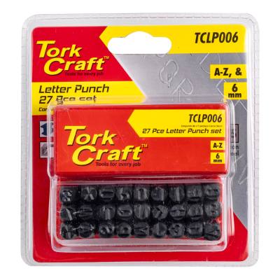 LETTER PUNCH SET 6MM (a-z) LOWER CASE 27PC BLACK FINISH — image 1