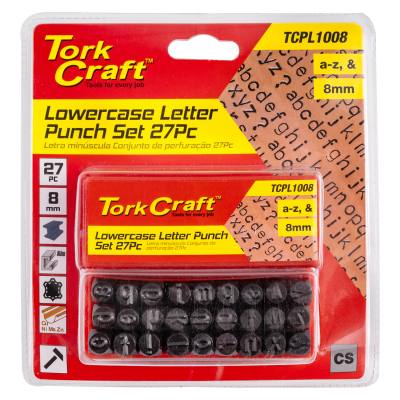 LETTER PUNCH SET 8MM (a-z) LOWER CASE 27PC BLACK FINISH — image 1