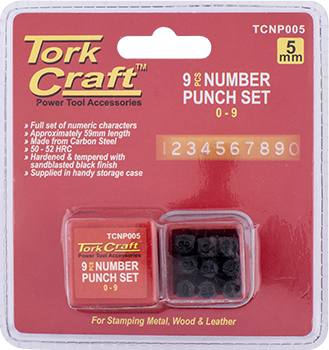 NUMBER PUNCH SET 5MM (0-9MM) BLACK FINISH — image 1