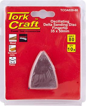 OSCILLATING SANDPAPER A/O 35X50MM 10PC FINGERTIP 80GRIT — image 1