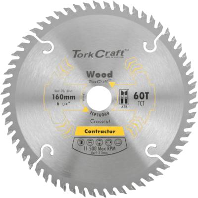 BLADE CONTRACTOR 160 X 60T 20/16 CIRCULAR SAW TCT — image 1