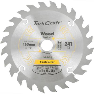 BLADE CONTRACTOR 165 X 24T 20/16 CIRCULAR SAW TCT — image 1