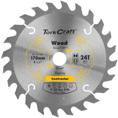 BLADE CONTRACTOR 170 X 24T 20/16 CIRCULAR SAW TCT — image 1