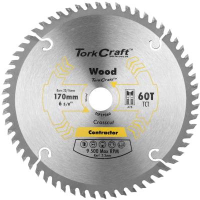 BLADE CONTRACTOR 170X60T 20/16 CIRCULAR SAW TCT — image 1