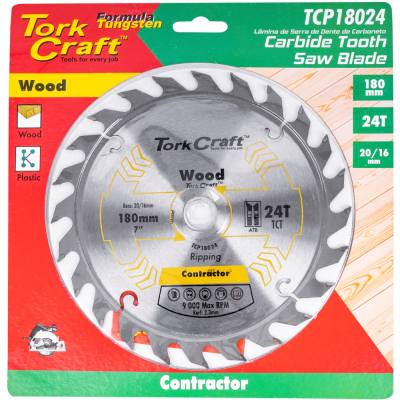 BLADE CONTRACTOR 180 X 24T 20/16 CIRCULAR SAW TCT — image 1