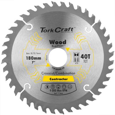 BLADE CONTRACTOR 180 X 40T 30/20/16 CIRCULAR SAW TCT — image 1