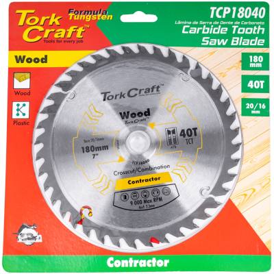 BLADE CONTRACTOR 180 X 40T 20/16 CIRCULAR SAW TCT — image 1