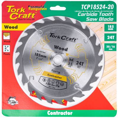 BLADE CONTRACTOR 185 X 24T 20-16MM CIRCULAR SAW TCT — image 1