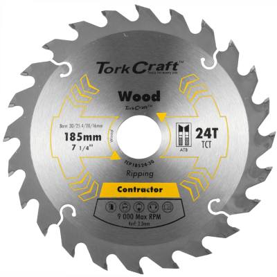 BLADE CONTRACTOR 185 X 24T 30/20/16/1 CIRCULAR SAW TCT — image 1