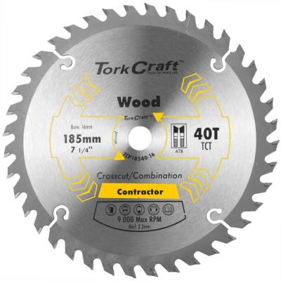 BLADE CONTRACTOR 185 X 40T 16MM CIRCULAR SAW TCT — image 1