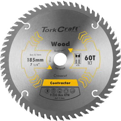 BLADE CONTRACTOR 185X60T 20/16 CIRCULAR SAW TCT — image 1
