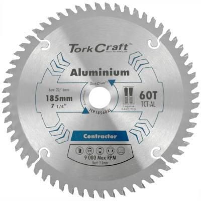 BLADE CONTRACTOR ALUM 185 X 60T 20/16 CIRCULAR SAW TCT — image 1
