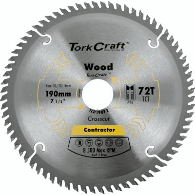BLADE CONTRACTOR 190 X 72T 30/20/ CIRCULAR SAW TCT — image 1