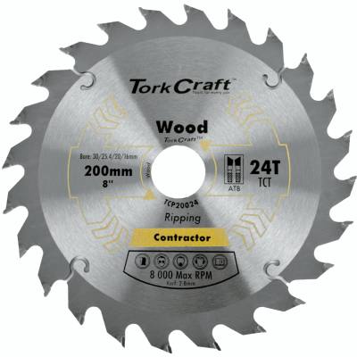 BLADE CONTRACTOR 200 X 24T 30/1/20/16 CIRCULAR SAW TCT — image 1