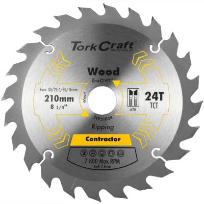 BLADE CONTRACTOR 210 X 24T 30/1/20/16 CIRCULAR SAW TCT — image 1