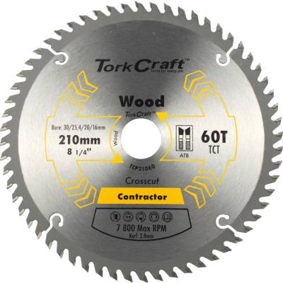 BLADE CONTRACTOR 210 X 60T 30-1-20-16 CIRCULAR SAW TCT — image 1