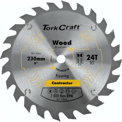 BLADE CONTRACTOR 230 X 24T 16MM CIRCULAR SAW TCT — image 1