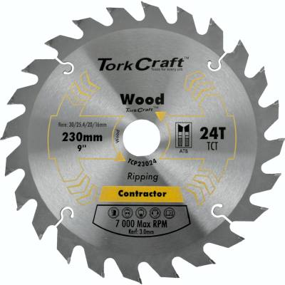 BLADE CONTRACTOR 230X24T 30/1/2 CIRCULAR SAW TCT — image 1