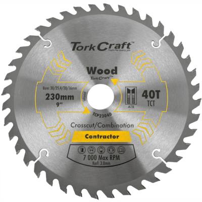 BLADE CONTRACTOR 230 X 40T 30/1/20/16 CIRCULAR SAW TCT — image 1