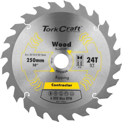 BLADE CONTRACTOR 250 X 24T 30/16 CIRCULAR SAW TCT — image 1