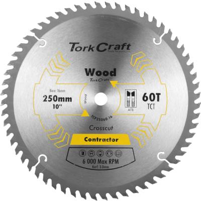 BLADE CONTRACTOR 250 X 60T 16MM CIRCULAR SAW TCT — image 1