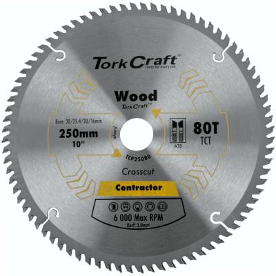 BLADE CONTRACTOR 250 X 80T ATB 30/16 CIRCULAR SAW TCT — image 1