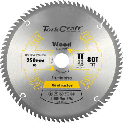 BLADE CONTRACTOR 250 X 80T TCG NEG CIRCULAR SAW TCT — image 1