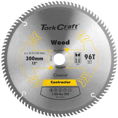 BLADE CONTRACTOR 300 X 96T 30/1/20/16 CIRCULAR SAW TCT — image 1