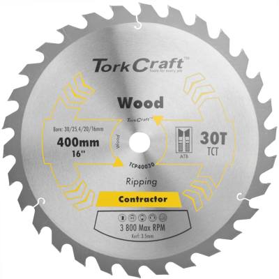 BLADE CONTRACTOR 400 X 30T 30/1 CIRCULAR SAW TCT — image 1
