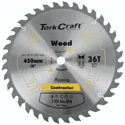 BLADE CONTRACTOR 450 X 36T 30/1 CIRCULAR SAW TCT — image 1