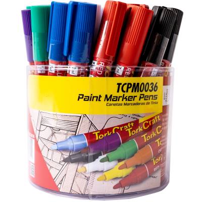 PAINT MARKER PEN 36PC BULK TUB RED/YEL/WHITE/BLACK/BLUE/GREEN/PURPLE/O — image 1