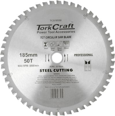 TCT BLADE STEEL CUTTING 185X50T 20/16 — image 1
