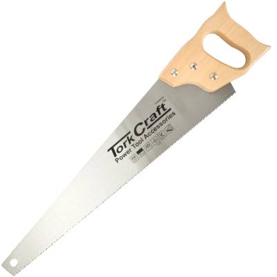 HAND SAW 550MM 7TPI 0.9MM TEMP. BLADE WOOD HANDLE — image 1