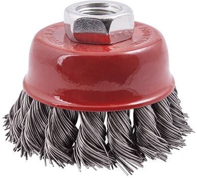 WIRE CUP BRUSH 65 X M14 KNOTTED STAINLESS STEEL TCW — image 1