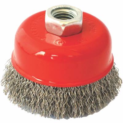 WIRE CUP BRUSH 75 X M14 CRIMPED STAINLESS STEEL TCW — image 1