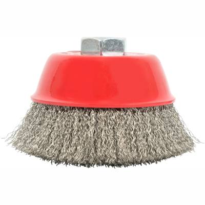 WIRE CUP BRUSH 100 X M14 CRIMPED STAINLESS STEEL BULK TCW — image 1